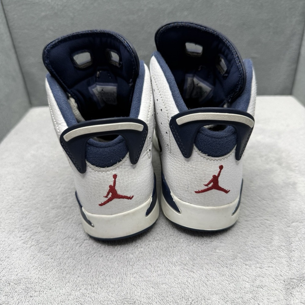 Air Jordan 6 Retro Olympic 2024 PS Kids 1Y White Navy Red DV3605-164 - Picture 7 of 8